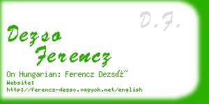 dezso ferencz business card